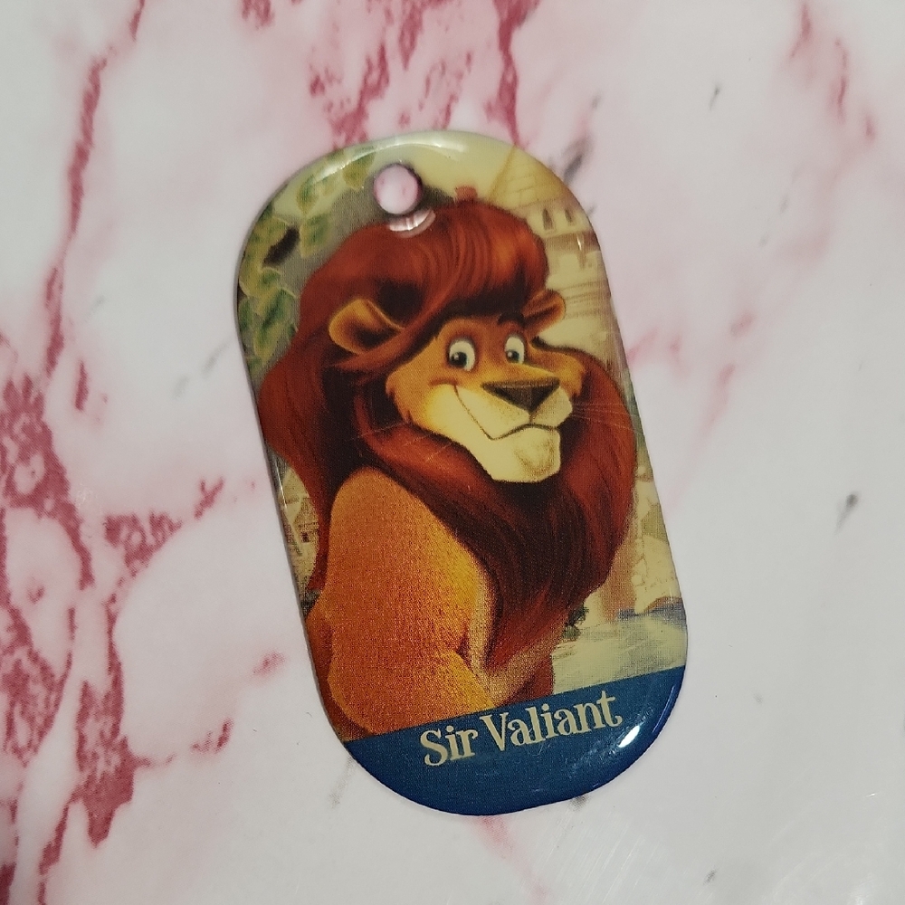 Collectible Sir Valiant Lion Tag - Cartoon Lion Illustration